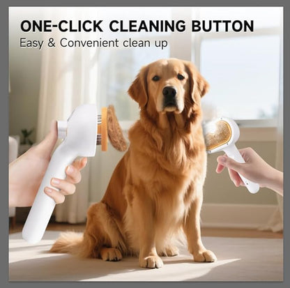 Pet Steam Brush for Dog & Cat – 3-in-1 Spray Hair Removal Comb for Shedding & Grooming, Softens Fur & Reduces Static – Water Brush for Long & Short Coats, Bath-Hating Pets