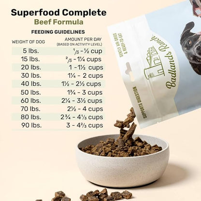 BADLANDS RANCH by Katherine Heigl – Superfood Complete Air-Dried Beef Dog Food – High Protein with Superfoods for Daily Wellness & Consistent Nutrition – 24 oz