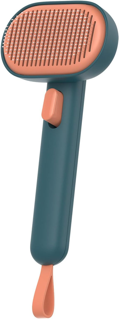 Aumuca Self-Cleaning Shedding Brush for Dogs & Cats, Gentle Deshedding Tool for Long & Short Hair Pets, Easy Hair Removal Grooming Brush