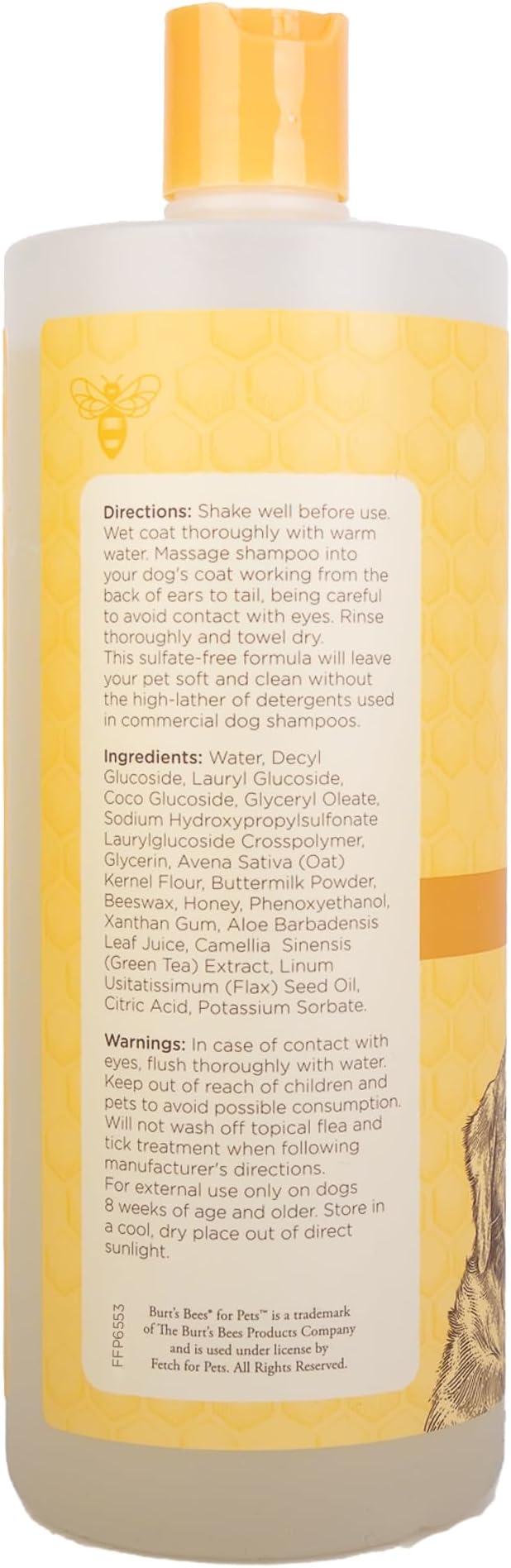 Burt's Bees for Pets Oatmeal Dog Shampoo with Colloidal Oat Flour and Honey, 2pk, 95% Natural Origin Formulas, Shampoo for Dogs - 2pk, 32 oz