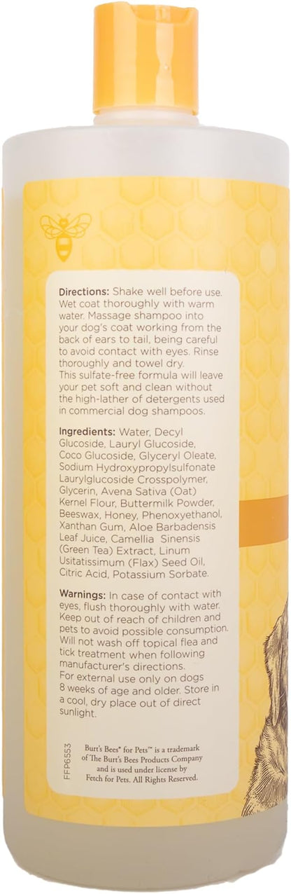 Burt's Bees for Pets Oatmeal Dog Shampoo with Colloidal Oat Flour and Honey, 2pk, 95% Natural Origin Formulas, Shampoo for Dogs - 2pk, 32 oz