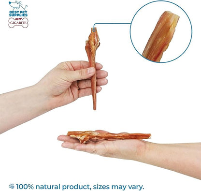 GigaBite Single Ingredient All Natural Free Range Bully Treats and Chews - Bully Sticks/Bladder Sticks/Beef Esophagus by Best Pet Supplies - Bladder Sticks (6 Inch), Pack of 25
