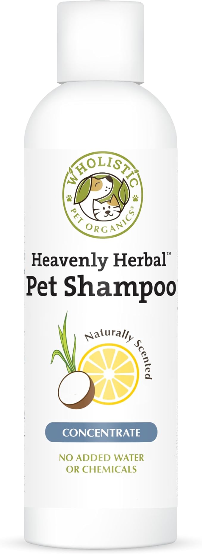 Wholistic Pet Organics Pet Shampoo Concentrate: Heavenly Herbal Organic Dog Shampoo and Conditioner - All Natural Puppy and Cat Shampoo for Dry, Itchy Skin, Allergies, Dandruff (8.00, Ounces)