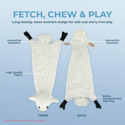 Best Pet Supplies Squeaky Dog Toys with Soft Durable Fabric for Small, Medium and Large Pets Interactive Toy for Indoor Play, Supports Active Biting and Play - Sheep, Cow, size L