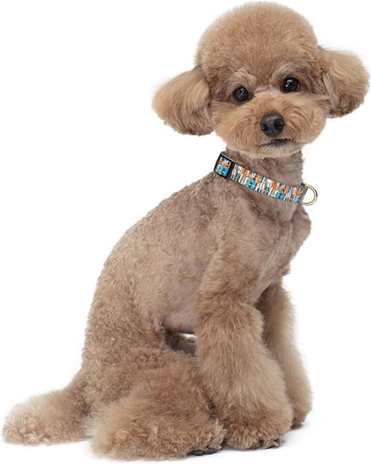 Reflective Dog Collar for Small Dogs, Cute Boho Adjustable Heavy-Duty Nylon Puppy Collar for Boy and Girl Female, Soft Pet Accessories with Quick Release Buckle, Colorful Spliced