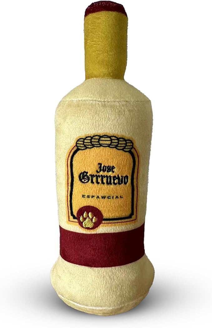 Chomp Haus Jose Grrruevo – Luxurious Plush Dog Toy with Squeaker, Premium Fabric, Embroidered Details, Designer-Inspired Chew Toy, Fun Gift for Small to Medium Dogs & Dog Lovers