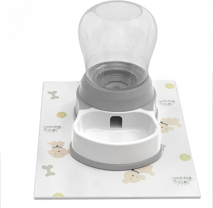 STALTWO 1 Gallon Automatic Dog Water Bowl Dispenser - Staltwo Premium Pet Water Dispenser with Non-Slip Mat,Large Capacity Water Feeder for Cats and Dogs, BPA-Free,1 Gallon Grey