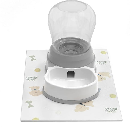 STALTWO 1 Gallon Automatic Dog Water Bowl Dispenser - Staltwo Premium Pet Water Dispenser with Non-Slip Mat,Large Capacity Water Feeder for Cats and Dogs, BPA-Free,1 Gallon Grey