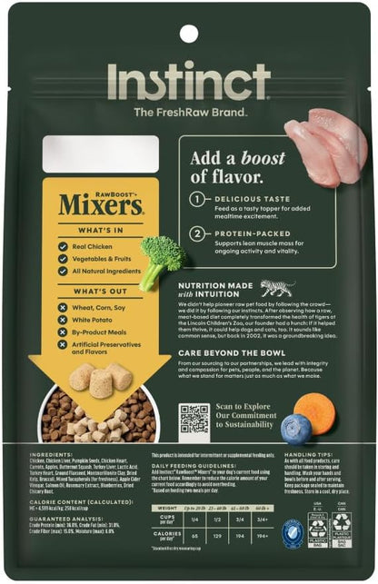 Instinct Raw Boost Mixers, Freeze Dried Dog Food Topper, Grain Free - Cage Free Chicken, 6 oz. Bag