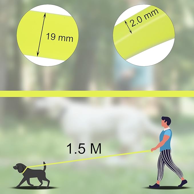 Wolfone 5ft Yellow Long Leash - Waterproof Training Dog Leash for Recall, Swimming, Camping, Beach, Hunting, Walking