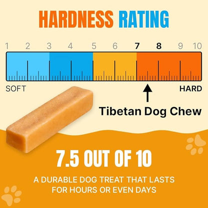 Tibetan Dog Chew Yak Cheese Sticks - Natural Treats for Extra Large Dogs, Long-Lasting, Easy Digest, Perfect for Aggressive Chewers, Grain and Gluten-Free, 9 Durable Chews