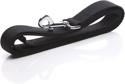 Nylon Dog Leash 4 Ft 5 Feet 6 Foot Long, Walking Training Dog Leashes for Medium Large Dogs, 1 Inch Wide (5/8" X 6 ft, Black)