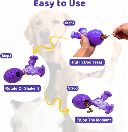 BoYoYo Interactive Dog Toys to Keep Them Busy, 3 in 1 Dog Puzzles for Smart Dogs, Treat Dispensing Toy for Large Dogs, Tough Chew Toys for Aggressive Chewers, Medium & Large Breeds, Bacon Flavor