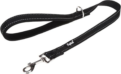 PUPTECK Reflective Dog Leash with Comfortable Padded Handle Durable Nylon Dog Lead for Small Medium and Large Dogs Cats Walking Running Training Outside, Black