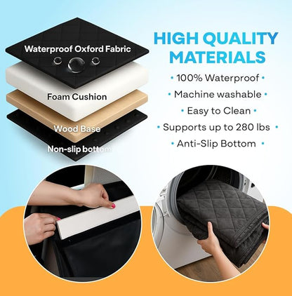 APetsPlanet Dog Car Seat Cover for Back Seat Hard Bottom - Waterproof Backseat Extender for Dogs - Pet Hammock for Car, Truck, SUV - Protector Bed with Mesh Window & Storage - Black, with Door Covers
