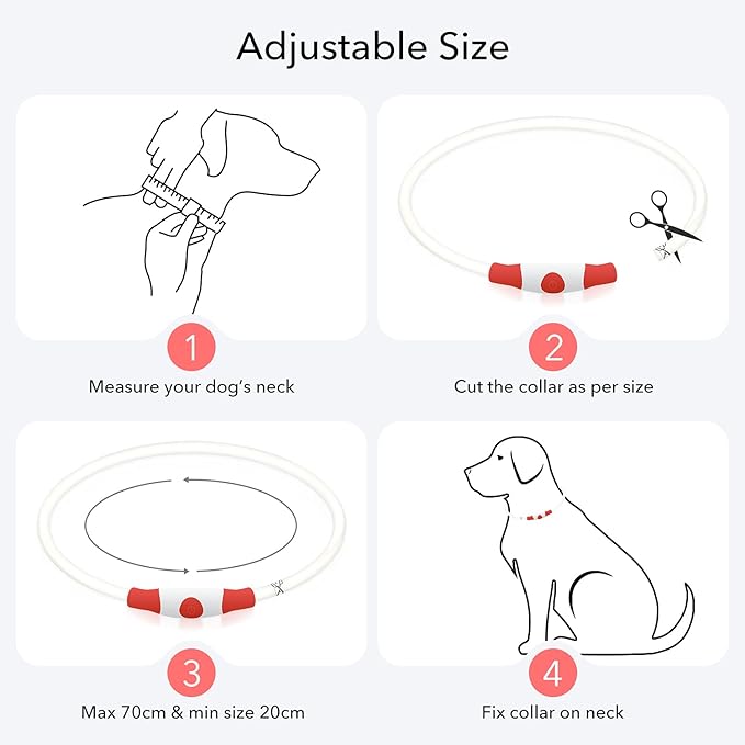 Colaseeme LED Dog Collar, Light Up Dog Collar 1 Count USB Rechargeable TPU Glow Safety Dog Necklace Light, Dog Lights for Medium Large Dogs (Red)