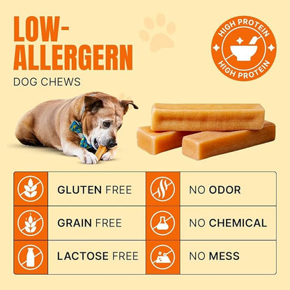 Tibetan Dog Chew Yak Cheese Sticks - Natural Treats for Extra Large Dogs, Long-Lasting, Easy Digest, Perfect for Aggressive Chewers, Grain and Gluten-Free, 9 Durable Chews