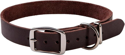 ADITYNA Leather Dog Collar for Extra-Large Dogs - Classic, Soft, Strong, Heavy Duty, Handmade Top-Grain Leather - for Walking, Training, and Hiking