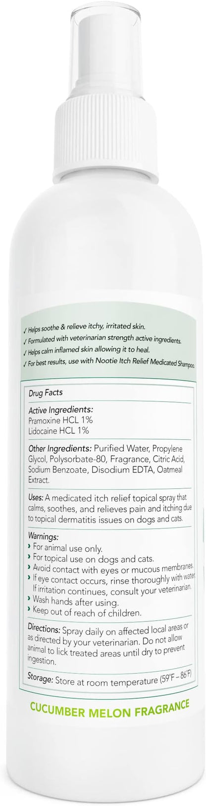 Nootie Medicated Anti-itch Spray, Itch Relief & Skin Care for Dogs & Cats, Formulated for Veterinarians, Sold in over 10,000 Clinics & Stores Worldwide, 8 fl oz
