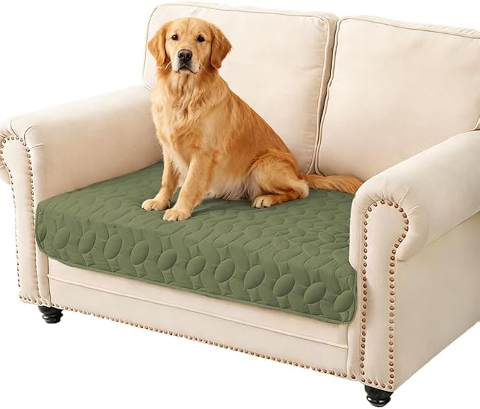 Ameritex Waterproof Pet Bed Cover Anti-Slip Dog Bed Blanket for Sofa and Furniture Waterproof New Pattern Design (Green, 30x53 Inch (Pack of 1))