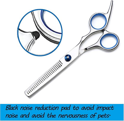 Dog Thinning Shears,Dog Grooming Thinning Blending Scissor with Safety Round Tips, Heavy Duty Titanium Stainless Steel, Professional Dogs Cats Pets Grooming Shears
