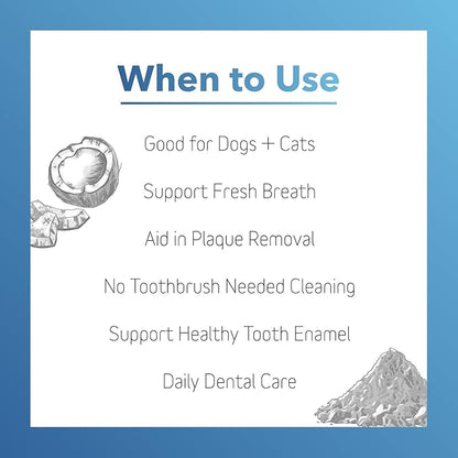InClover Dog and Cat Dental Powder for Teeth Cleaning and Enamel and Gum Health, Natural Pet Supplement, Breath Freshener - Naturally Flush Away Tartar, No Brushing Necessary