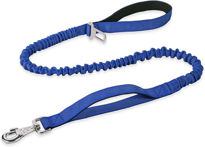 BUMBIN 6Ft Dog Leash - Large Dogs, Bungee Leash with 2 Handles, Heavy Duty, No Pull Shock Absorbing, Deep Blue