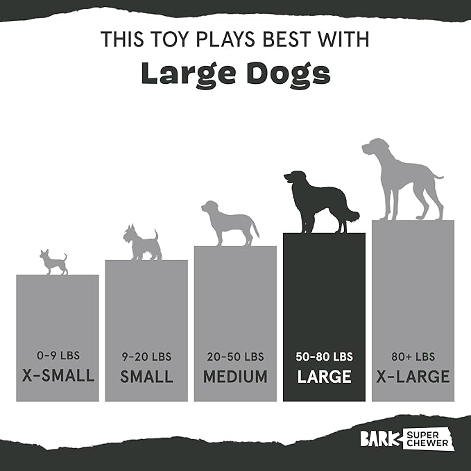 Barkbox Tug Tied Toad Dog Toy for Tough Chewers – Durable Rubber Design, Perfect for Tug-of-War