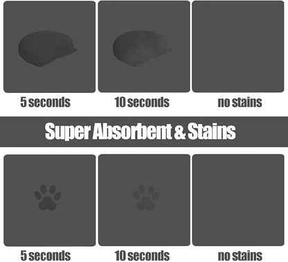 Large Pet Feeding Mat, 39.4" x 31.5" Absorbent Quick Dry Dog Mat for Food and Water Bowl, Non Skid Cat Bowl Mat, No Stains for Pet Water Dispenser Pet Supplies for Messy Drinkers