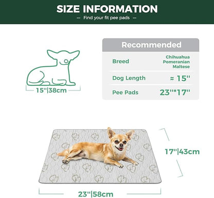 FXW Washable Pee Pads for Dogs, Leak-Proof & Non-Slip, Specifically Designed for 24inch Cages, 17" x 23" Rectangle, Khaki, 1 Pack
