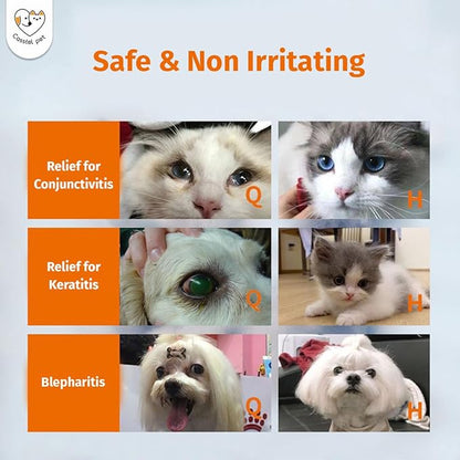 Eye Drops for Eye Infection Treatment, Soothe Infection Allergy, Relieve Dry Eyes & Red Eye，Eye Cleaner and Tear Stain Remover for Dogs and Cats | 10 ml 0.33 FL OZ (1 Bottle)