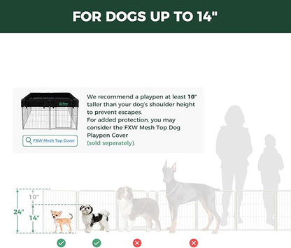 FXW Homeplus Unleashed Indoor Dog Playpen - Stress-Free and Safe Play, Heavy Duty 24 Inch 16 Panels Dog Pen for Puppy and Small Dogs, White│Patented