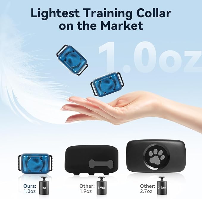 Jeyihka Dog Shock Collar 2 Dogs-2000ft Dog Training Collar with Remote，IPX7 Waterproof Electric Collar with 3 Training Modes,0-99Precise Adjustment，for Small, Medium and Large Dogs 5-120lbs，Blue