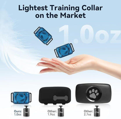 Jeyihka Dog Shock Collar 2 Dogs-2000ft Dog Training Collar with Remote，IPX7 Waterproof Electric Collar with 3 Training Modes,0-99Precise Adjustment，for Small, Medium and Large Dogs 5-120lbs，Blue