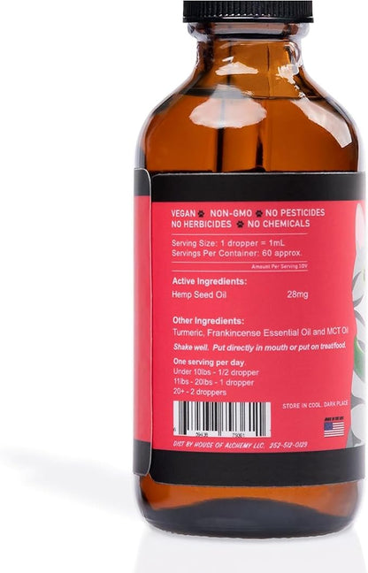 Hemp Dog Health Ease for Cats - Natural Cat Hemp Oil for Mobility & Joint Support - Senior Cat Wellness Drops for Hip & Joint Comfort
