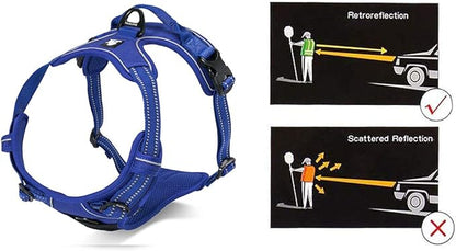 JUXZH Truelove No Pull Dog Harness with Easy Control Handle and 2 Leash Attachments,Reflective Adjustable Pet Vest