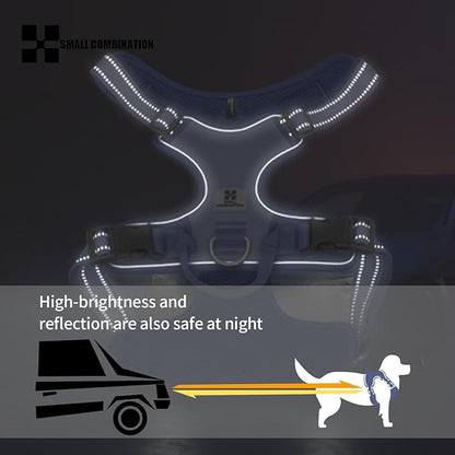Lavender Purple Dog Harness | Heavy-Duty Reflective & Breathable Mesh | Adjustable 4-Point Control for XS-XL Dogs | No-Pull Step-in Design (XL)