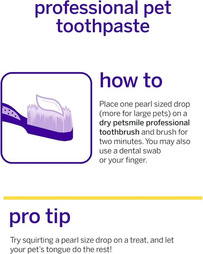 Petsmile Professional Pet Toothpaste for Cats & Dogs - Only VOHC Accepted Toothpaste - Clinically Proven to Control Plaque & Tartar Calprox Formula (London Broil, 4.2 Oz)