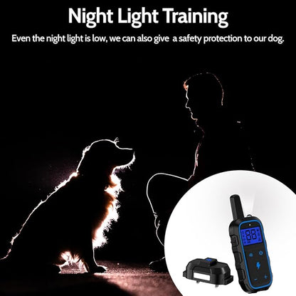 DogStop Dog Training Collar Electric Dog Collar with 4 Training Modes and Rechargeable Remote Waterproof Range 3300Ft for Small Medium Large Dogs(Blue)