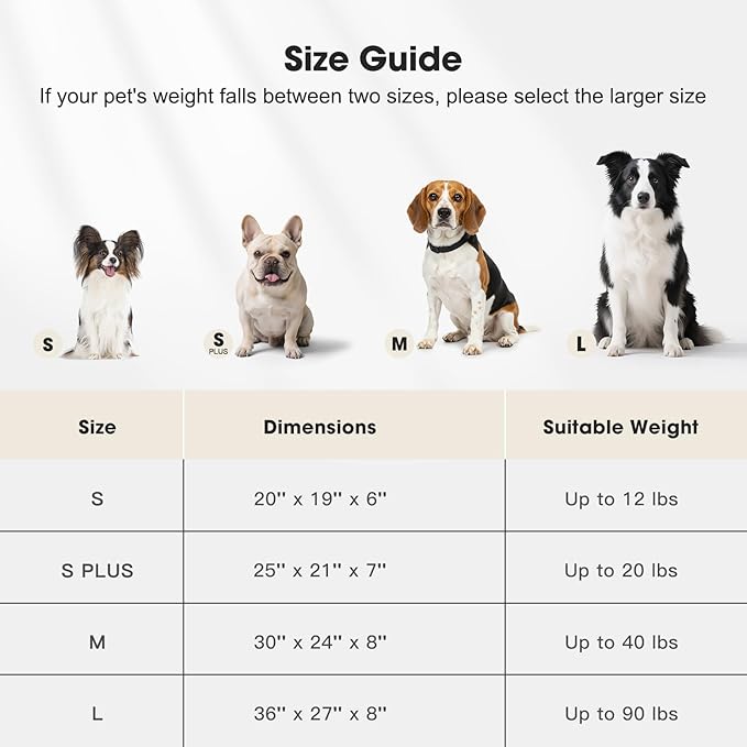 MIXJOY Dog Beds for Small Dogs Cats, Washable Dog Bed with Removable Cover, Soft Calming Cat Bed for Indoor Cats, Rectangle Pet Sofa Bed for Puppy Kitty, Anti-Slip Bottom,20"x19"x6", White