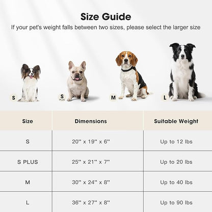MIXJOY Dog Beds for Small Dogs Cats, Washable Dog Bed with Removable Cover, Soft Calming Cat Bed for Indoor Cats, Rectangle Pet Sofa Bed for Puppy Kitty, Anti-Slip Bottom,20"x19"x6", White
