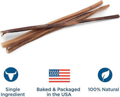 Best Bully Sticks 12 Inch Thin Bully Sticks for Dogs - 24 Count (Pack of 1) - Natural Grain and Rawhide Free, Puppies, Seniors, Small Breeds
