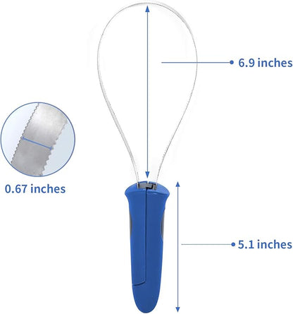 Dual-Sided Shedding Blade with Stainless Steel Blade De-Shedding Tool for All Dog Coat Types- Soft Touch Grip (BLUE)