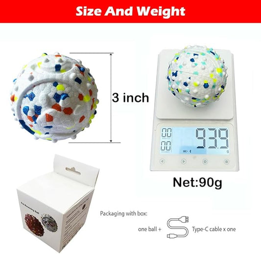 CAISHOW Dog Ball Squeak Toys (Vibrating Ball White)