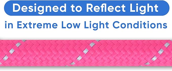 Pawtitas 6FT Training Dog Leash Durable Medium Rope Leash for Dogs Premium Quality Heavy Duty Rope Lead Strong and Comfortable - Pink Puppy Leash