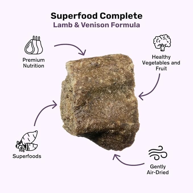 BADLANDS RANCH by Katherine Heigl – Superfood Complete Air-Dried Lamb & Venison Dog Food – High Protein with Superfoods for Daily Wellness & Consistent Nutrition – 64 oz (Pack of 4)