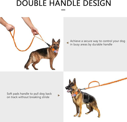 DAGANXI Tactical Dog Collar, Adjustable Military Training Nylon Dog Collar with Control Handle and Heavy Metal Buckle for Medium and Large Dogs, with Patches and Airtags Case (Orange-Set, S)