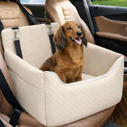 Dog Car Seats for Small Dogs Under 30lbs, Dog Booster Seat with Detachable Washable Cover and Cushion, Memory Foam Pet Car Seat with Safety Belt and Storage Pockets