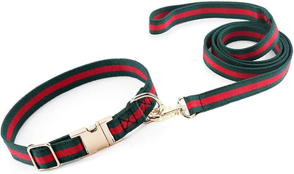 Premium Dog Collar, Cute Dog Collars Luxury Style, Durable Pet Collars and Dog Leash with Metal Buckle Safety for Medium Dogs
