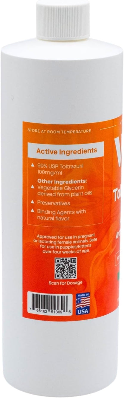 ToltraMax Toltrazuril 10.0% for Horses, Dogs, Cats, 500mL/16.9 Ounce, for Non-Food Chain Animals, Alfalfa